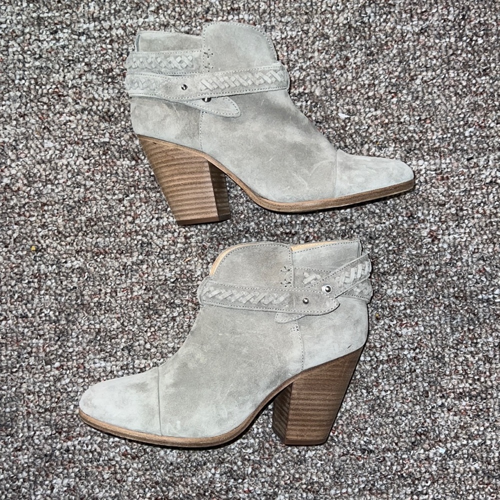 Rag & Bone Harrow grey braided nubuck boots​